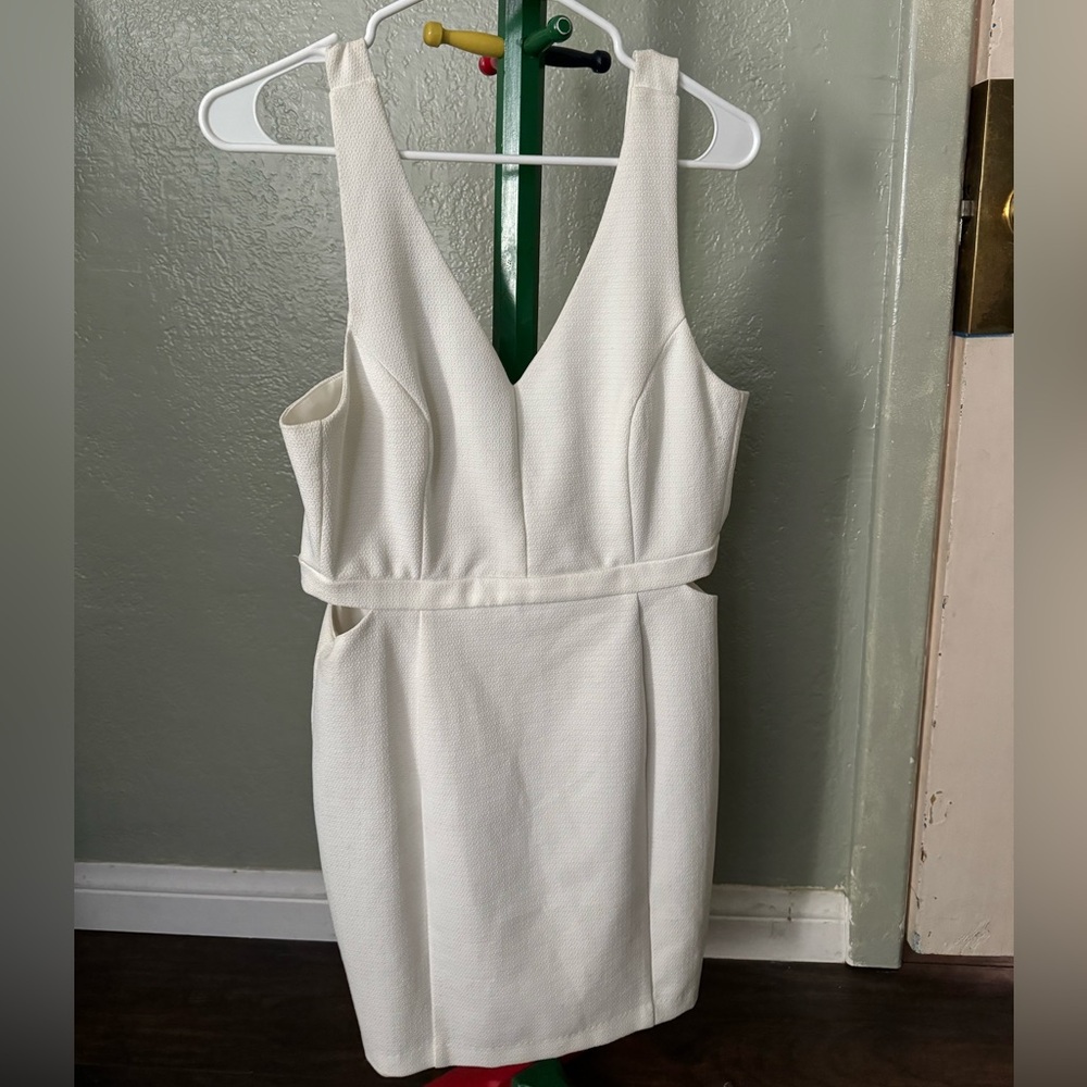 Super sexy white tight, low cut going out dress